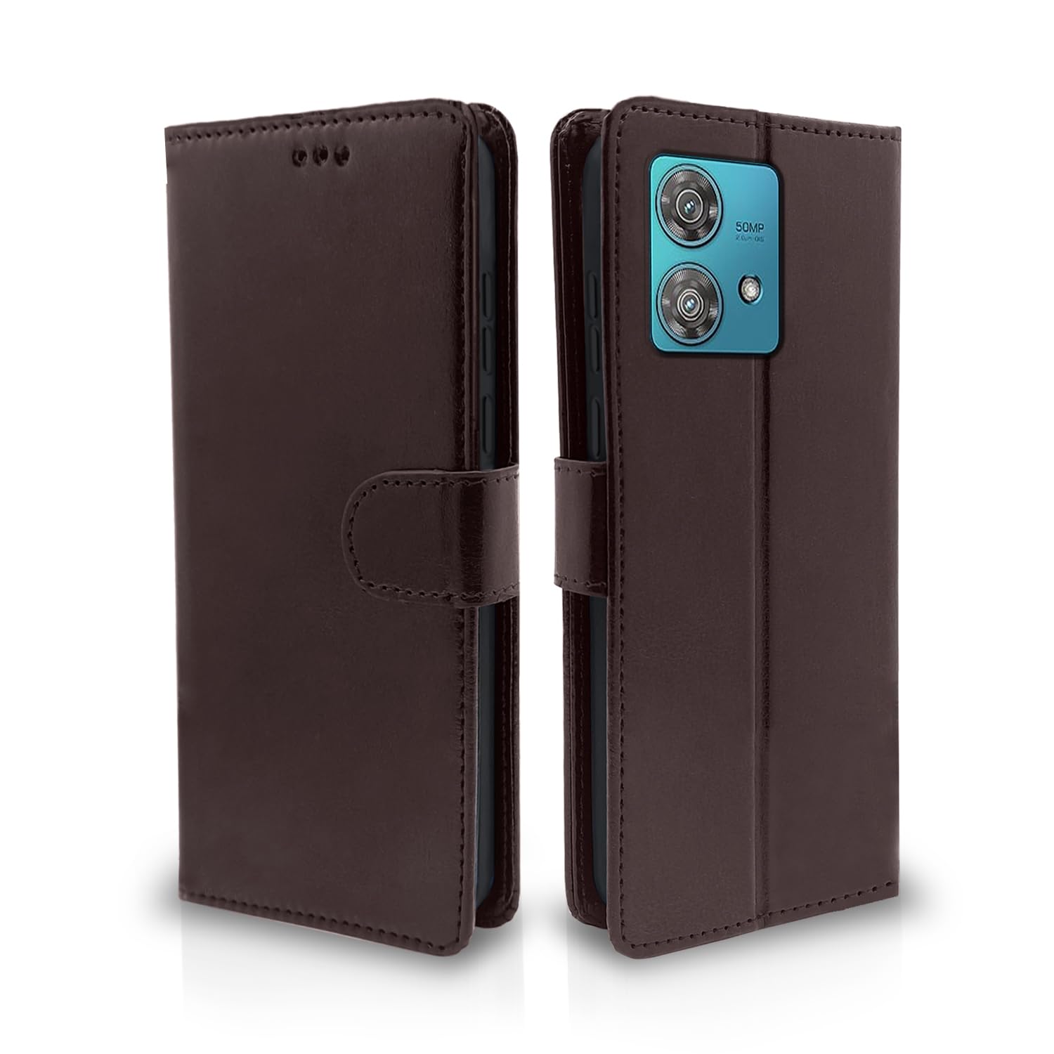 Pikkme Moto Edge 40 Neo 5G coffee flip cover