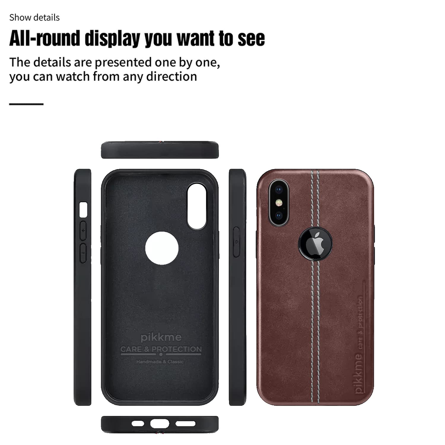 iPhone X Leather back cover in brown by Pikkme – photo 5