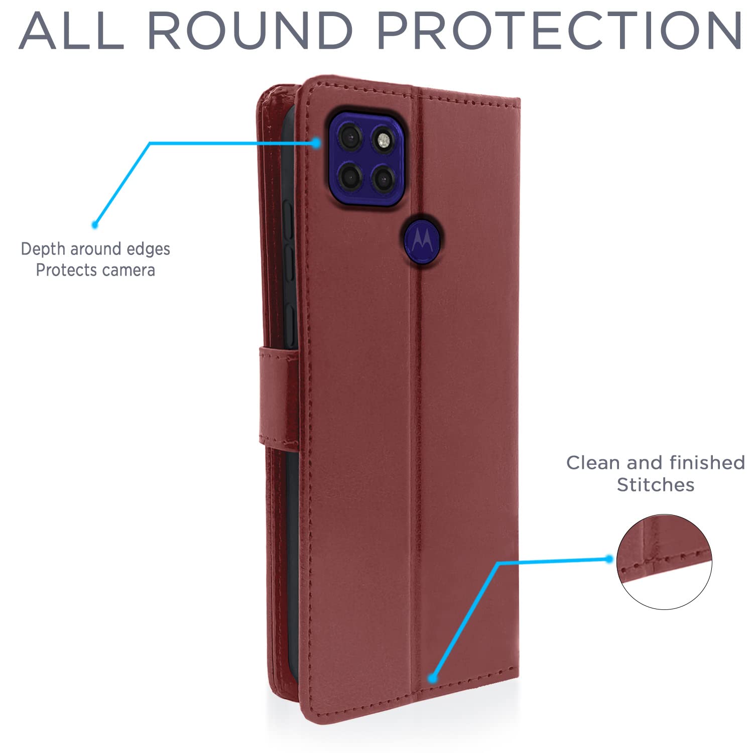 Brown wallet flip cover for Moto G9 Power – Pikkme – photo 4