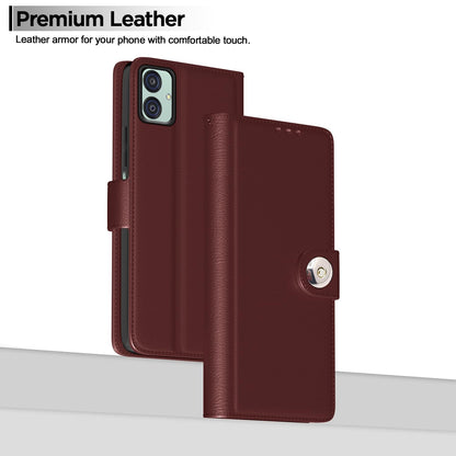 Pikkme Samsung M04/F04/A04e Button brown wallet flip cover – photo 2