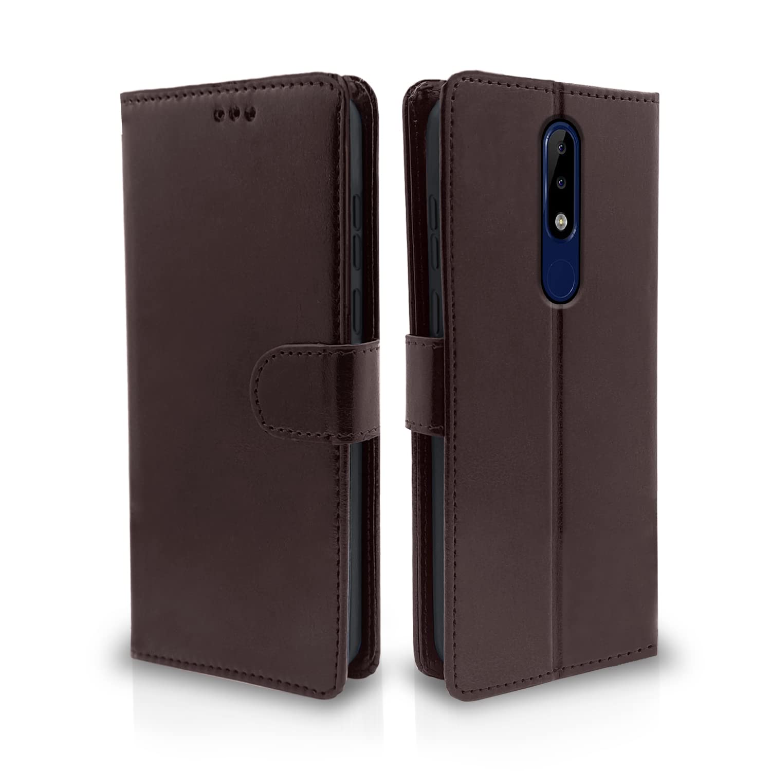 Pikkme Nokia 5.1 Plus Vintage Flip Cover (Coffee)