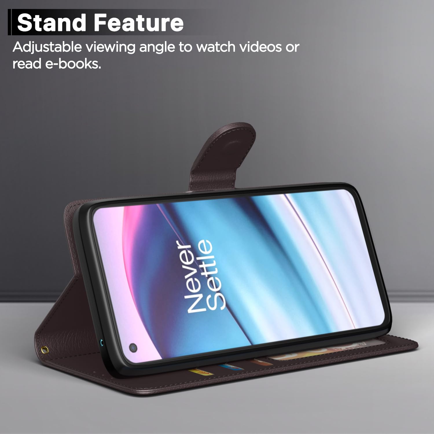OnePlus Nord CE 5G mobile flip cover in coffee by Pikkme – photo 3