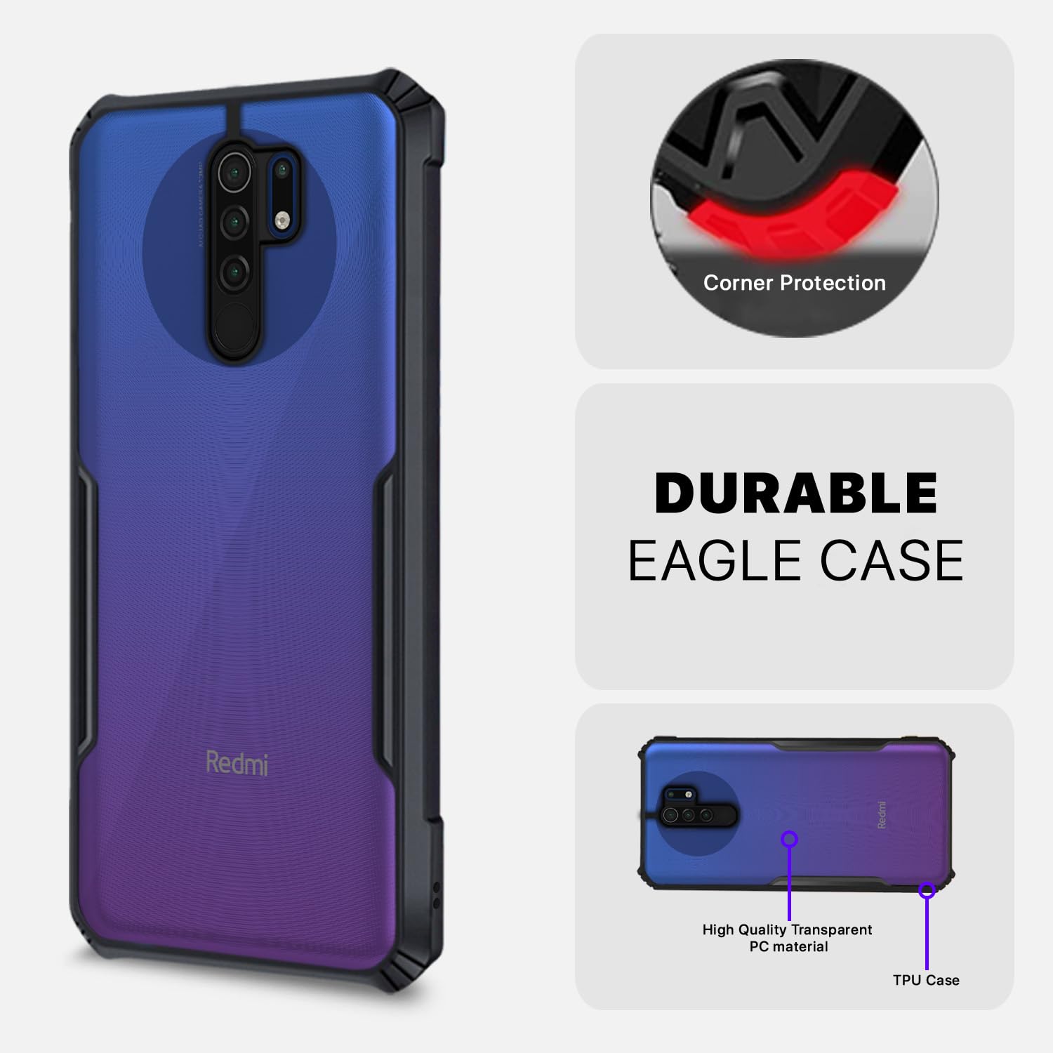 Pikkme black back cover for Redmi 9 Prime/Poco M2 – photo 6