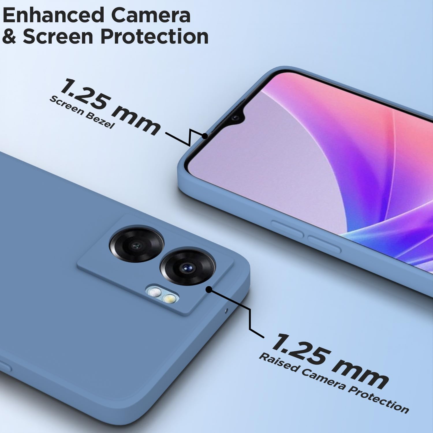 Pikkme  Oppo K10 5G Soft Matte Silicone Shockproof Case (Aqua Blue)