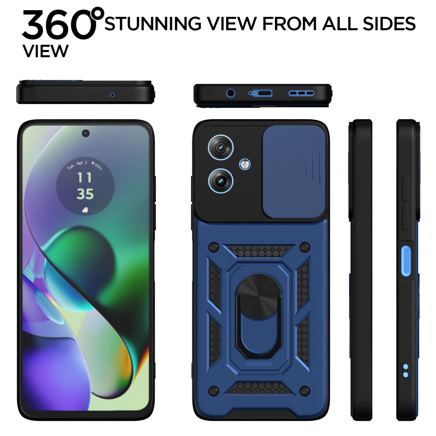 Pikkme Moto G54 5G/G64 5G/360 D10 Camera Shield blue phone cover – photo 5