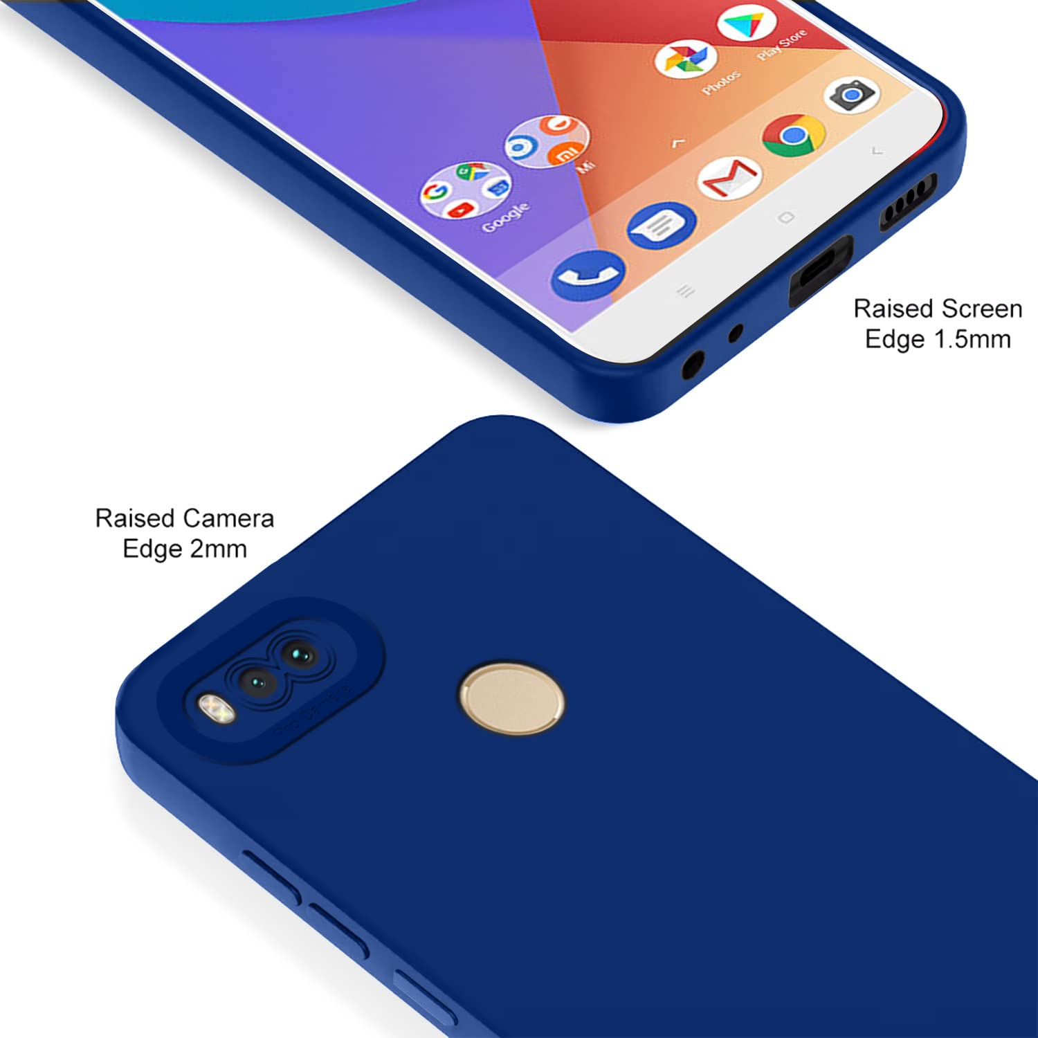 Pikkme blue Liquid Silicone mobile cover for Mi A1 – photo 2