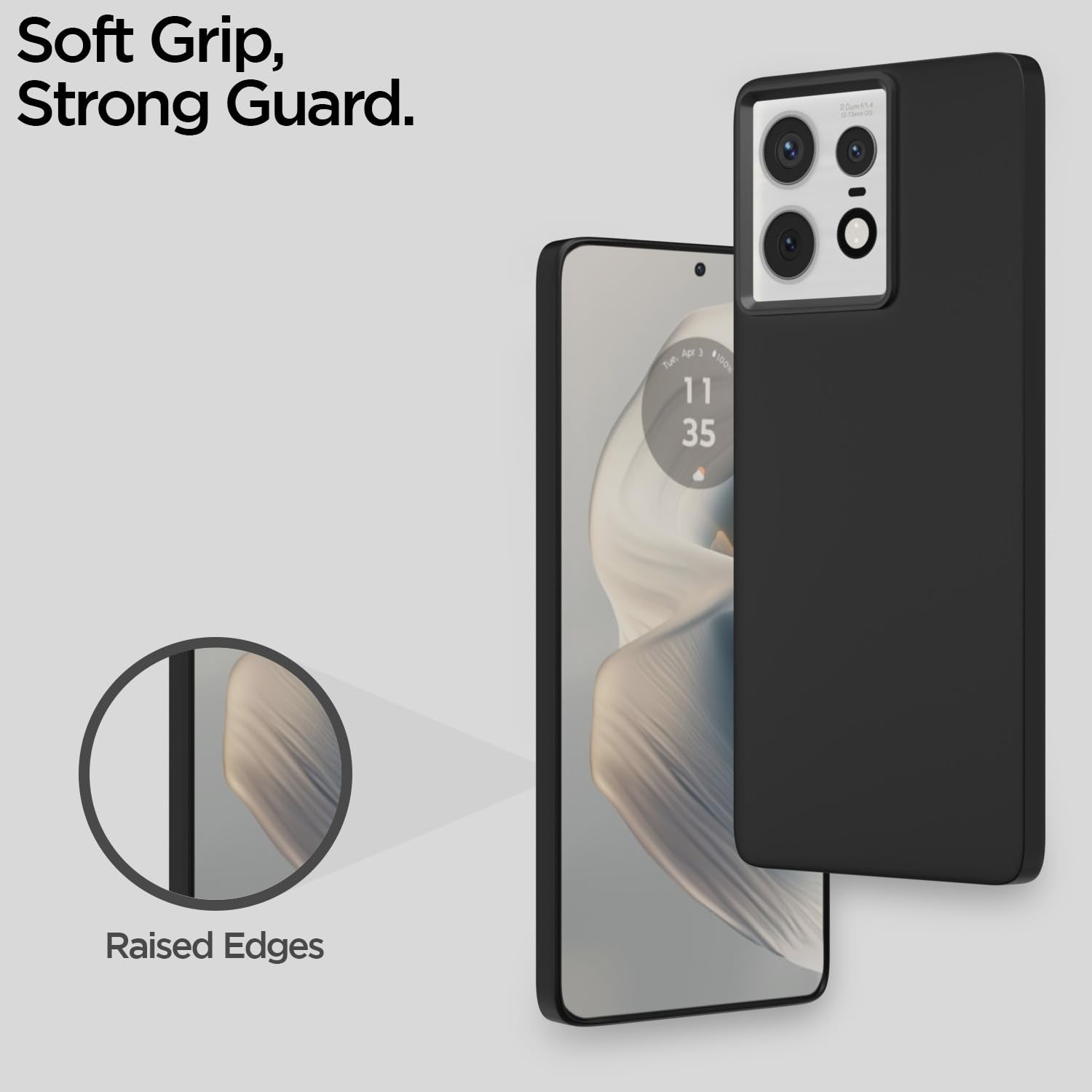 Pikkme Moto Edge 50 Pro 5G SideCut Soft Matte Silicone Back Cover (Black)