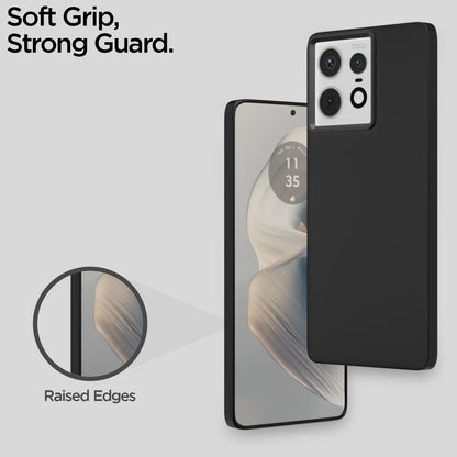 Pikkme Moto Edge 50 Pro 5G SideCut Soft Matte Silicone Back Cover (Black)