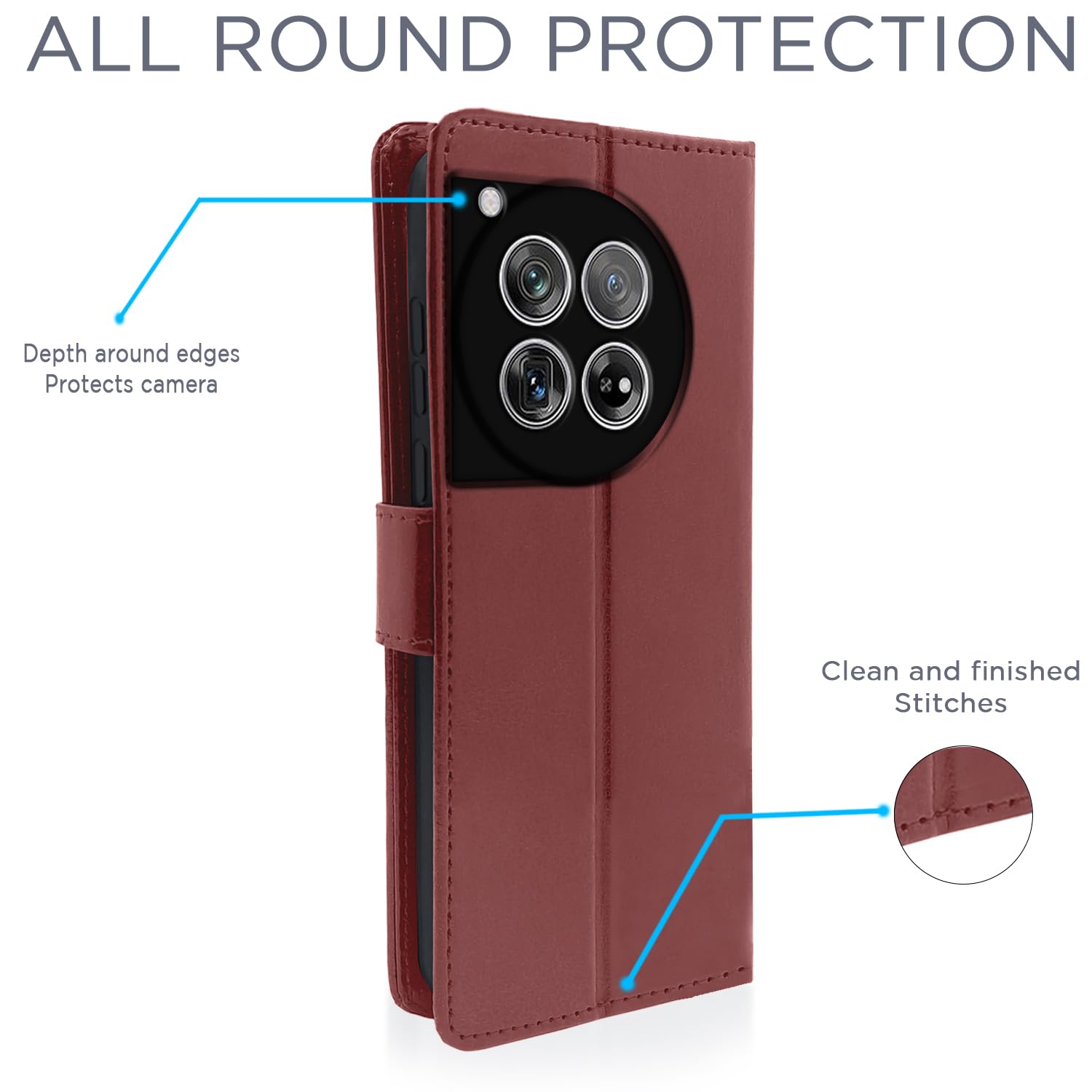 OnePlus 12 5G flip cover in brown by Pikkme – photo 4