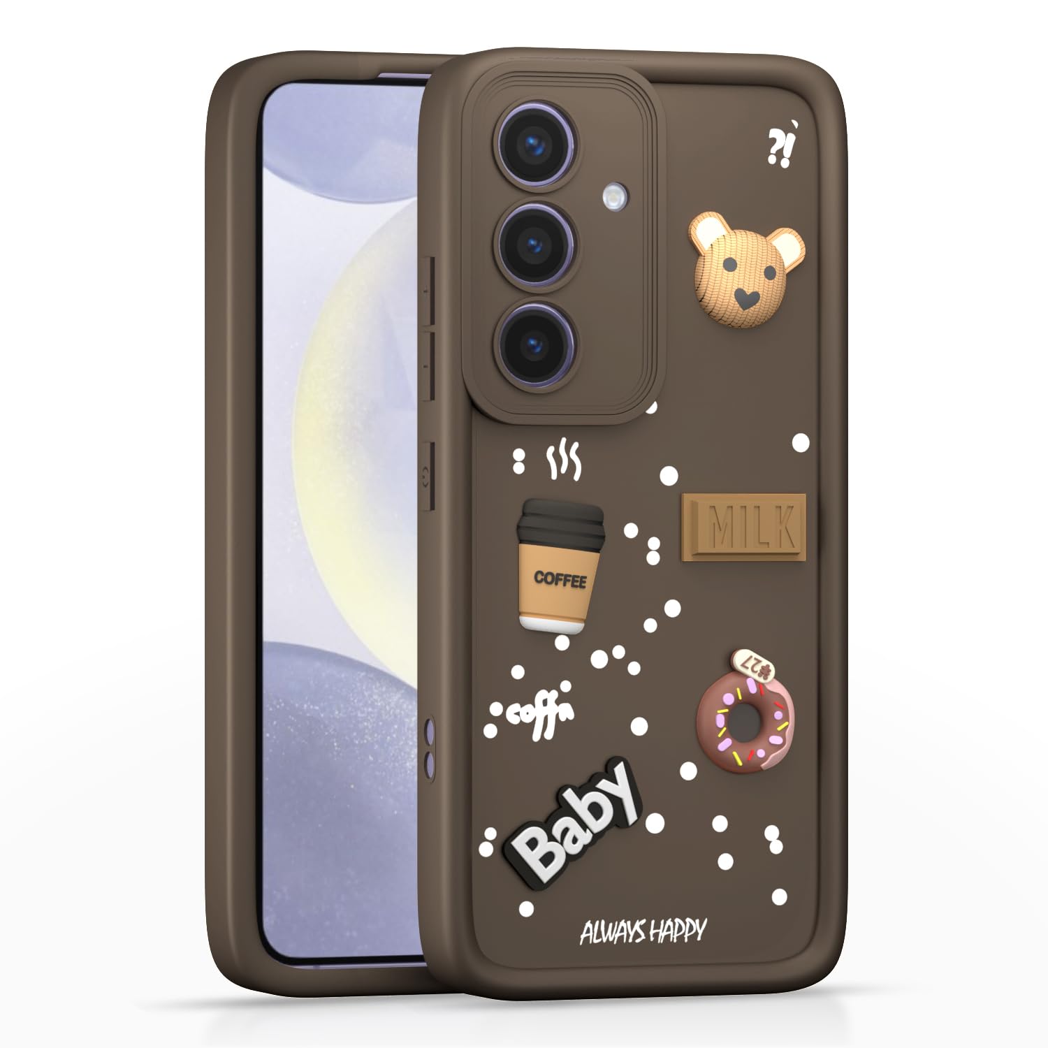 Samsung S24 5G Silicone phone cover in brown by Pikkme