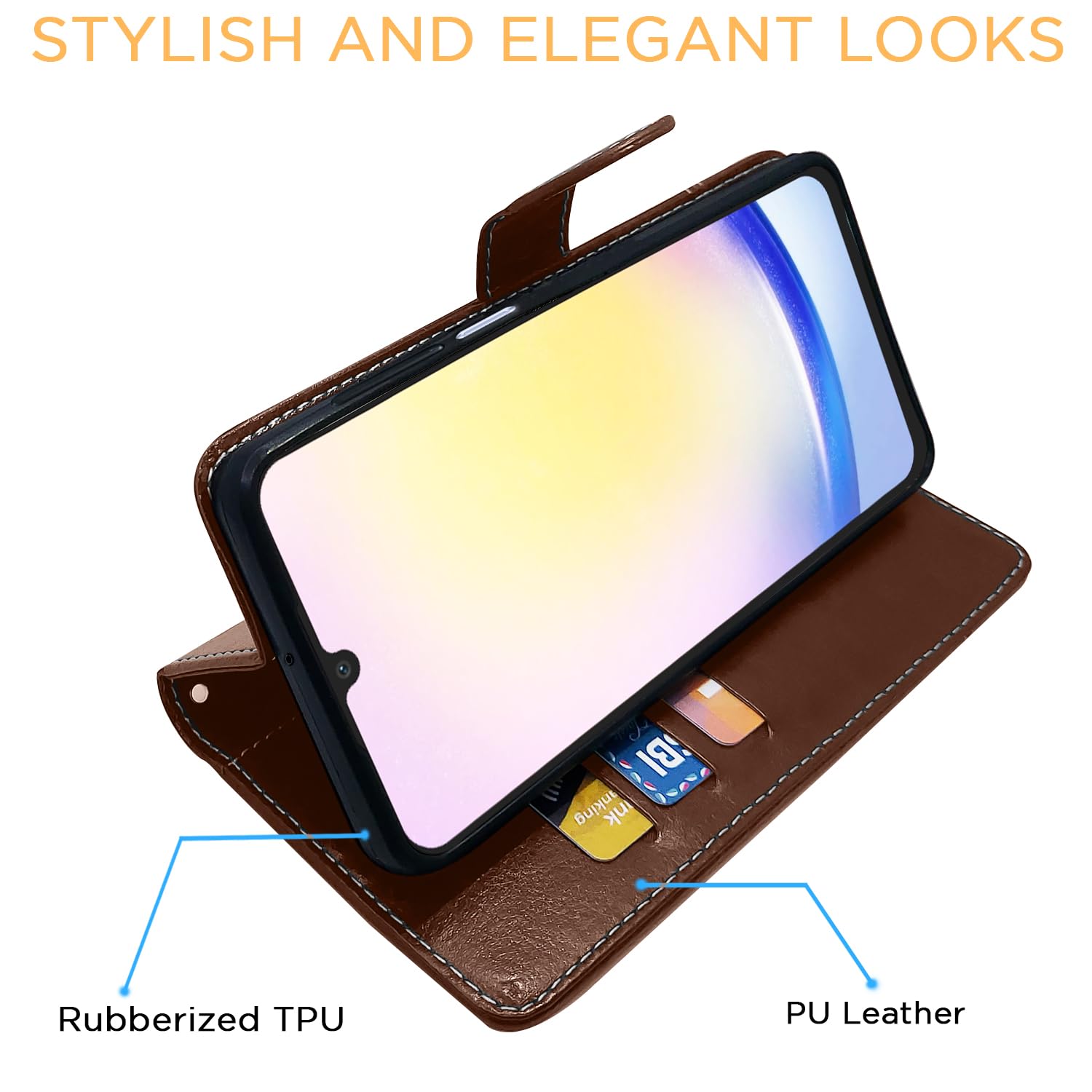 Pikkme Samsung A15 5G brown & coffee flip case – photo 5