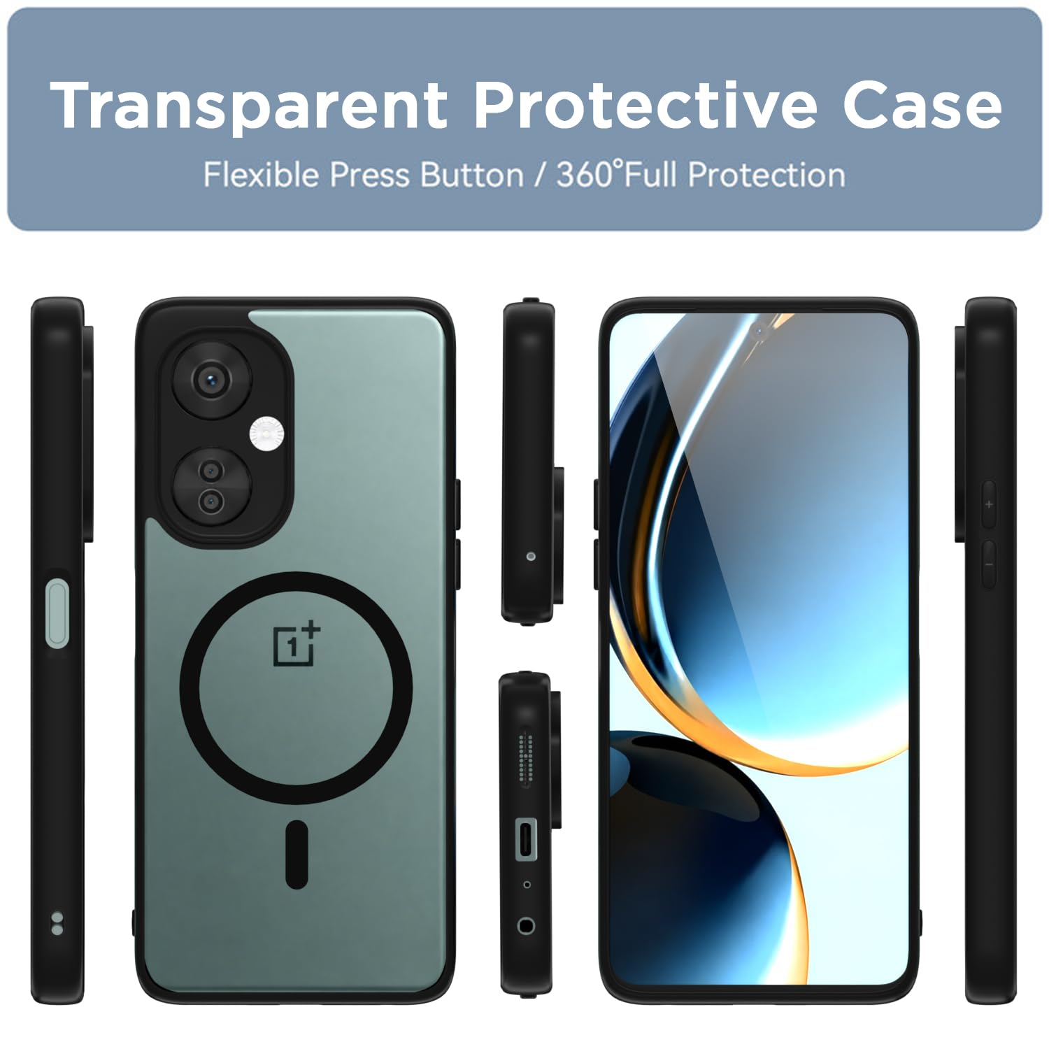 OnePlus Nord CE 3 Lite 5G back cover in black mag-safe by Pikkme – photo 2