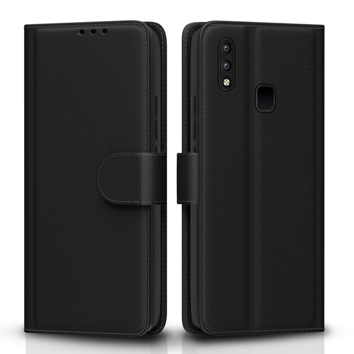 Vivo Y91/Y93/Y95 wallet flip cover in black by Pikkme