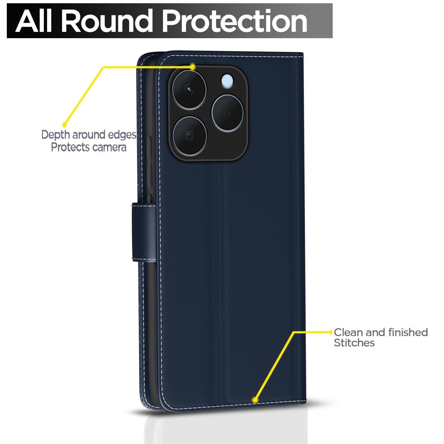 Pikkme blue Wallet wallet flip cover for Realme 15T/Narzo 90 5G – photo 4