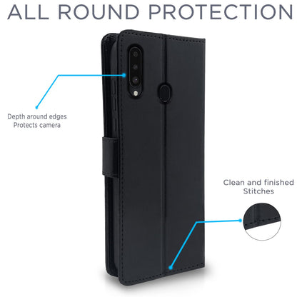 Pikkme  Samsung Galaxy A20s Vintage  Flip Cover  (Black)