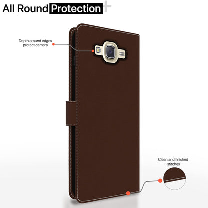 Brown & coffee wallet flip cover for Samsung J7 2015/J7 – Pikkme – photo 4