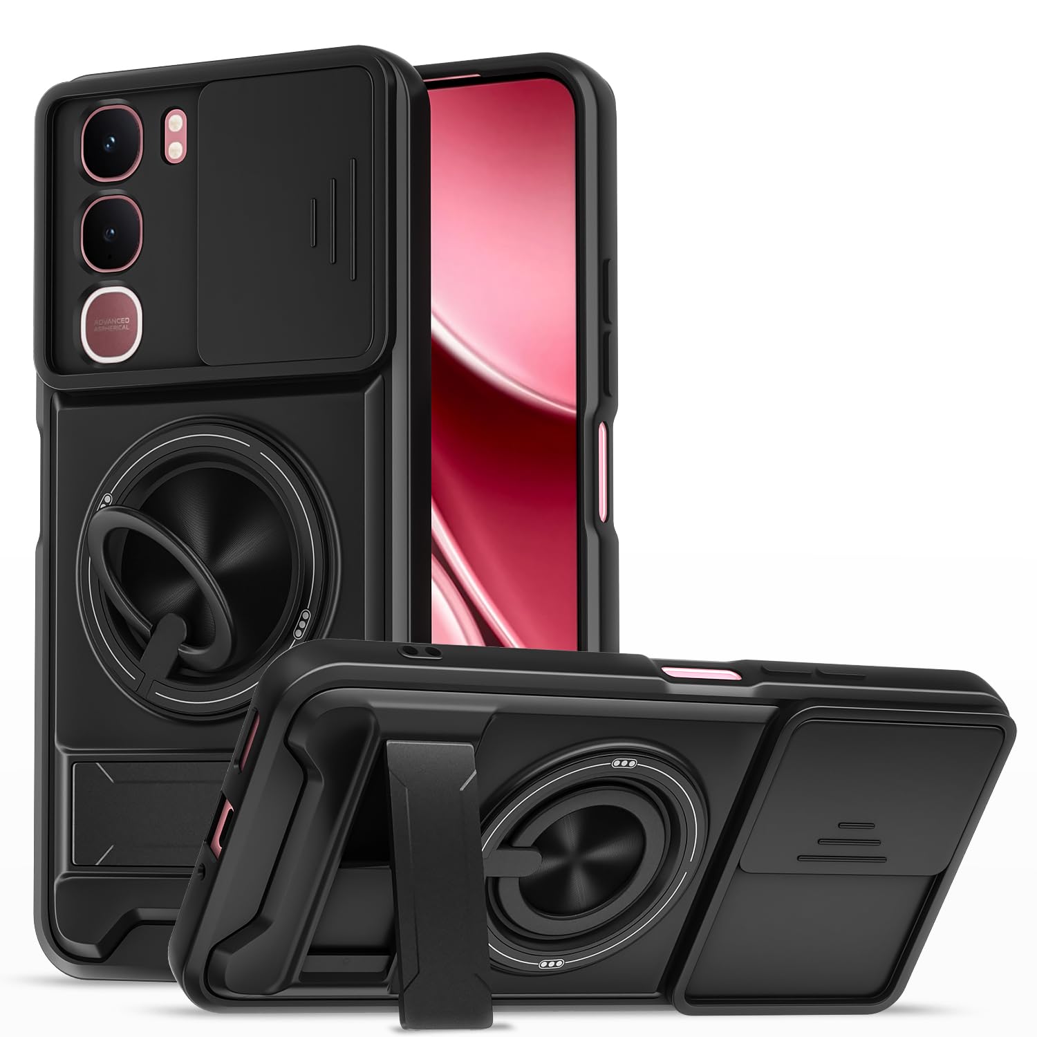 Black Tough Armor phone cover for Vivo Y31 5G – Pikkme