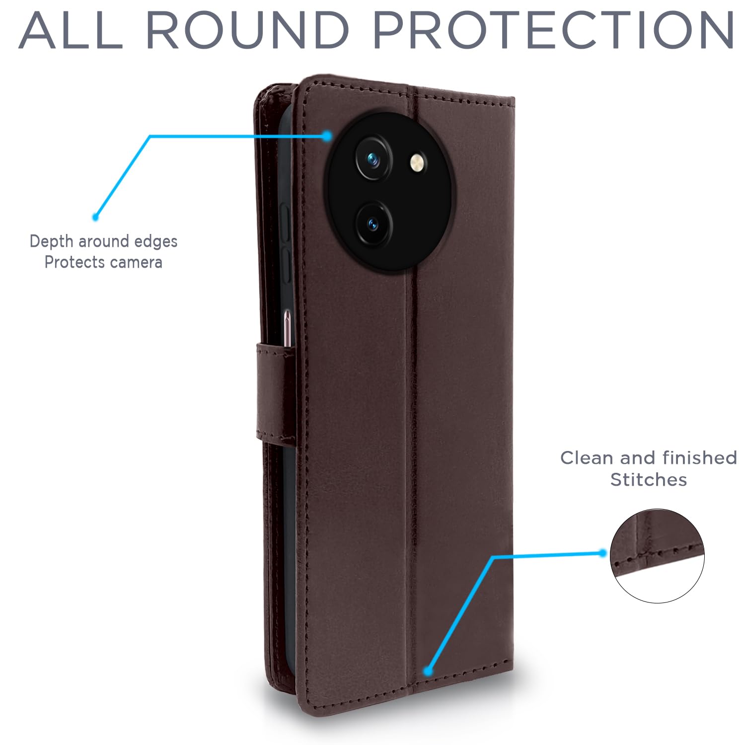 Coffee Wallet wallet flip cover for Vivo T3x/Y200i 5G – Pikkme – photo 4