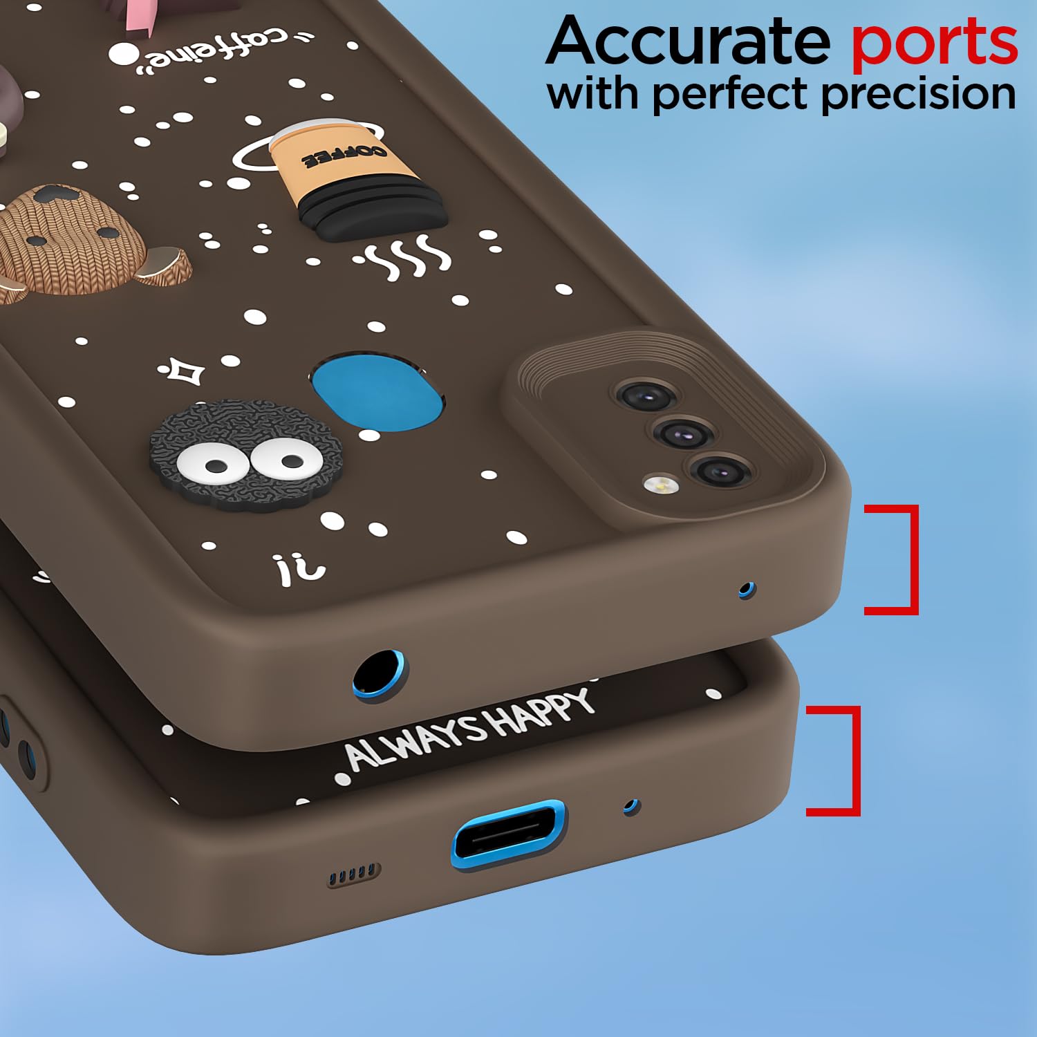 Samsung M11/3D back cover in brown by Pikkme – photo 4