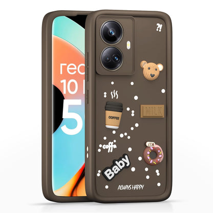 Pikkme brown mobile back cover for Realme 10 Pro Plus 5G