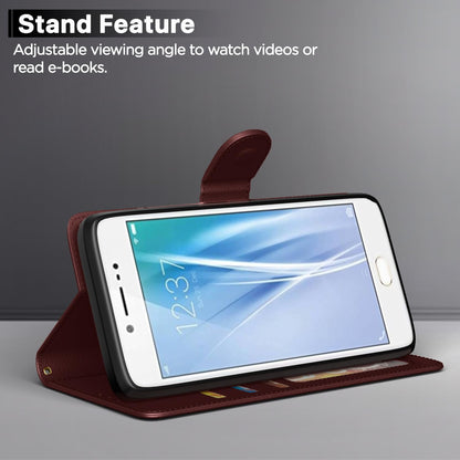 Vivo V5/V5S/Y66/Y67 Wallet flip cover in brown by Pikkme – photo 3