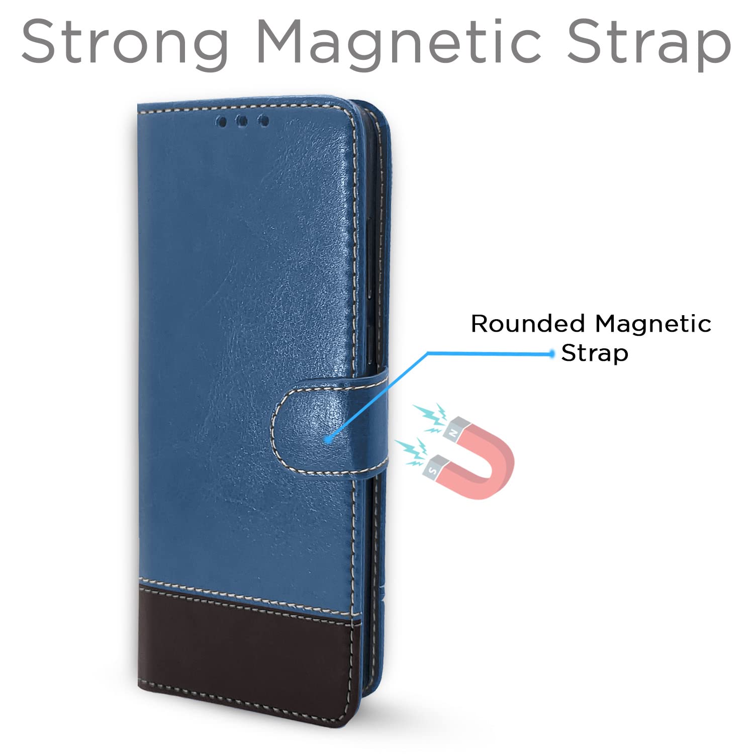 Pikkme blue & brown wallet flip cover for iQOO 11 5G – photo 7