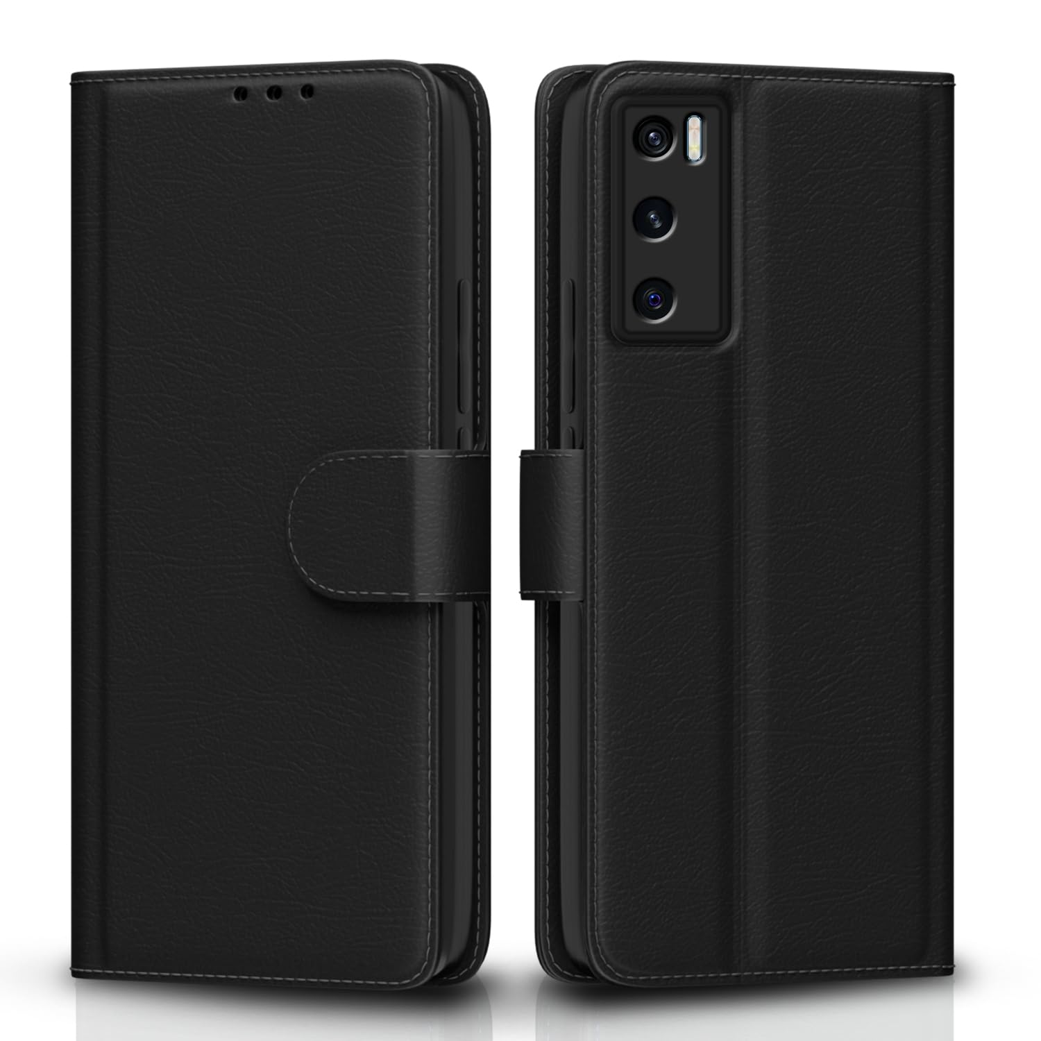 Vivo V20 SE wallet flip cover in black by Pikkme