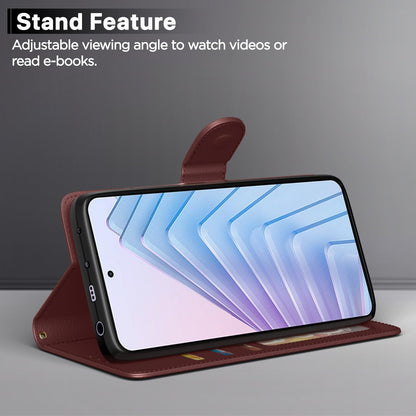 Redmi Note 14 5G Wallet flip case in brown by Pikkme – photo 3