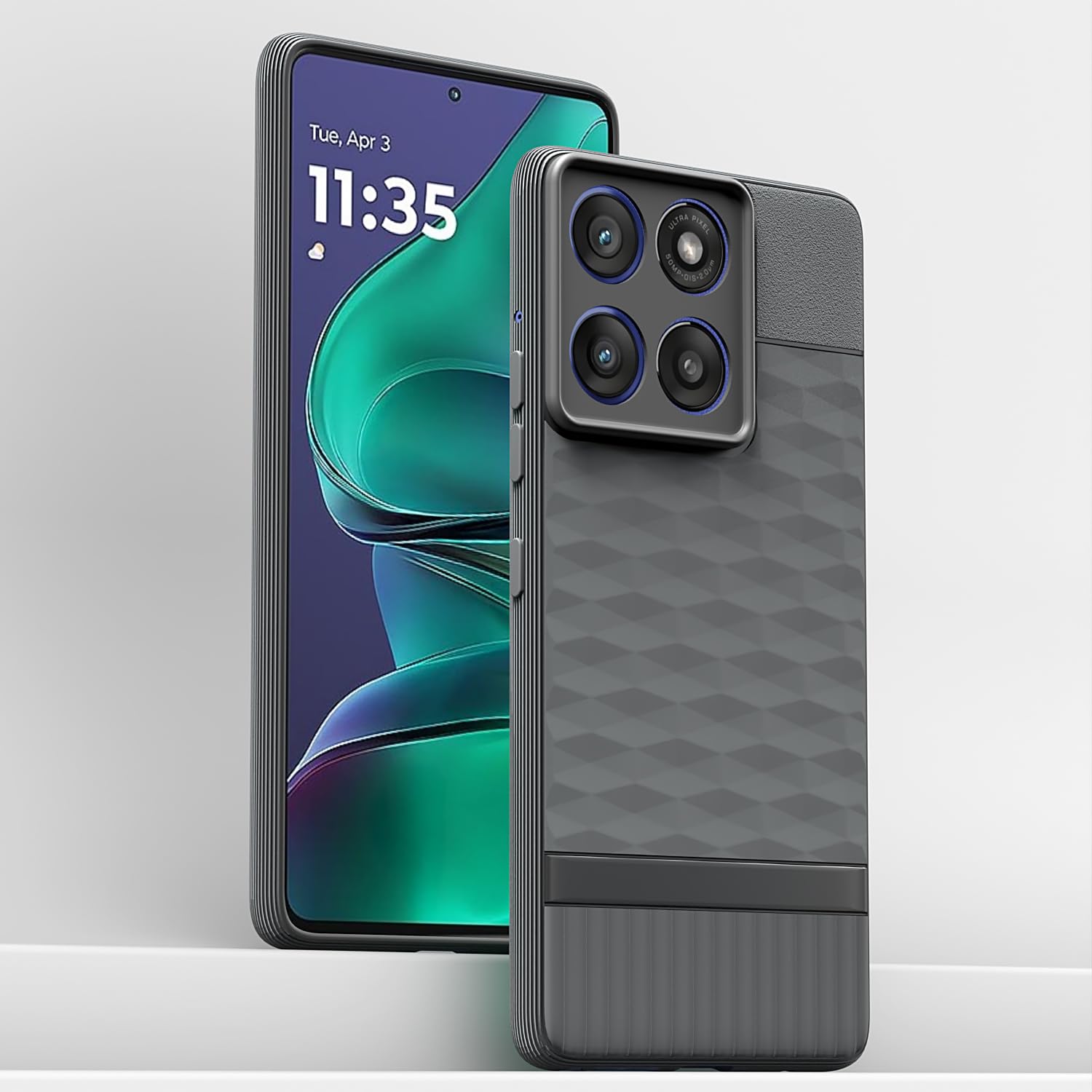 Pikkme Moto Edge 60 Silicone grey mobile back cover – photo 2