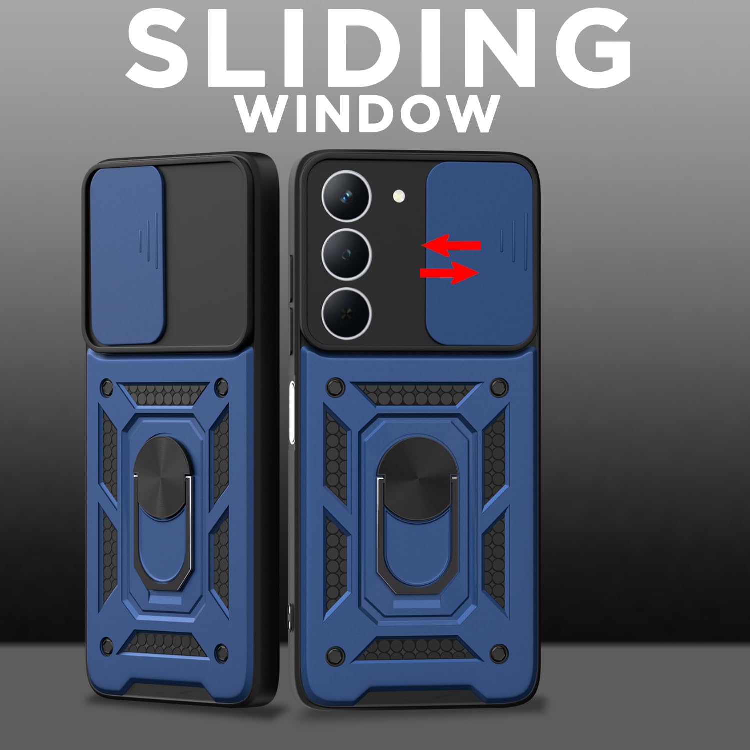 Pikkme Realme P3x 5G D10 Tough Armor Back Cover (Blue)