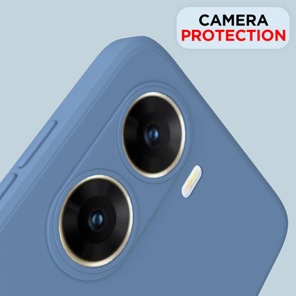 Pikkme Vivo V29e 5G  Soft Matte Silicone Shockproof Case (Aqua Blue)