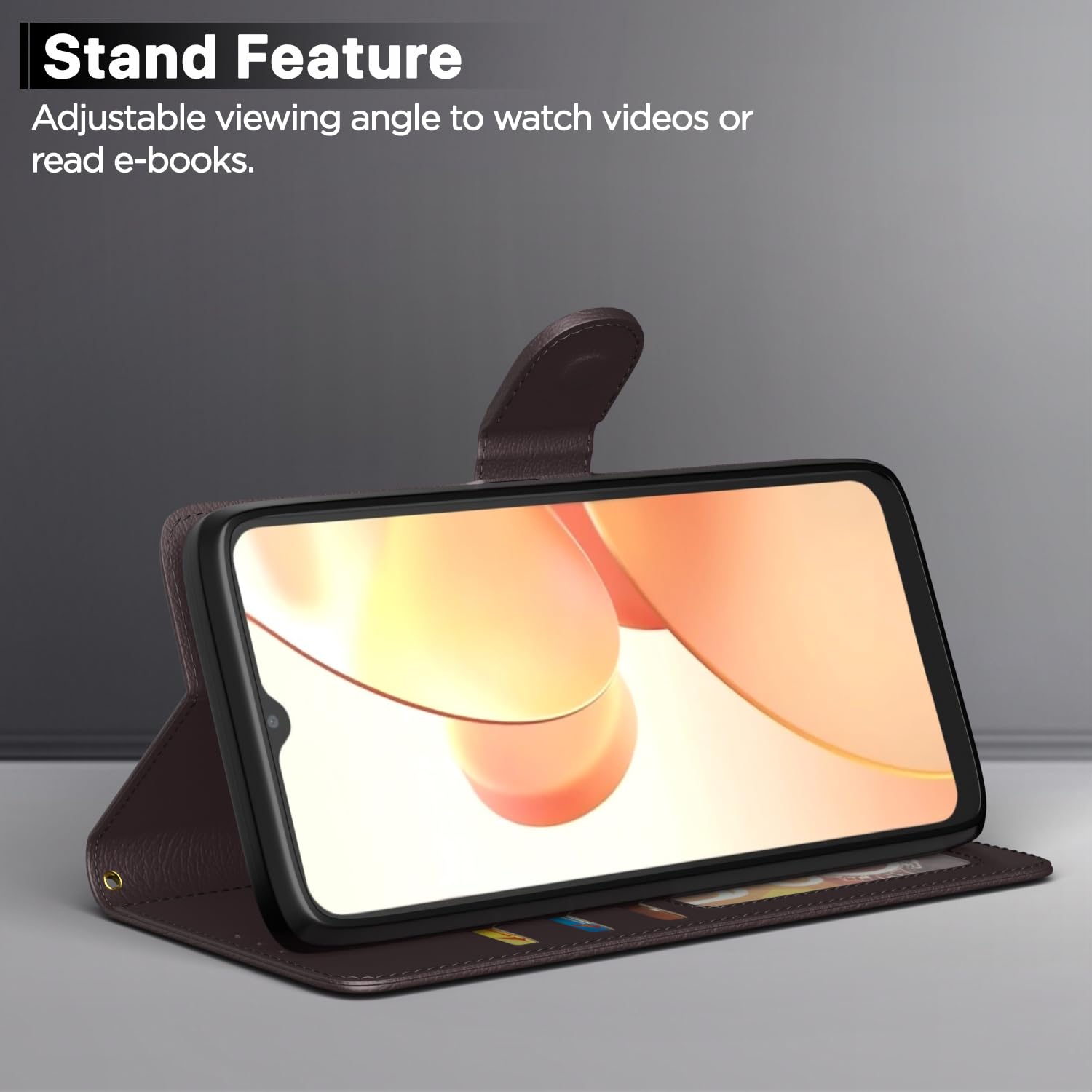 Pikkme Realme C21Y Wallet coffee mobile flip cover – photo 3