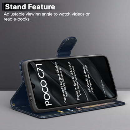 Pikkme blue Wallet wallet flip cover for Poco C71/Redmi A5 – photo 3