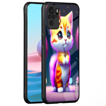 Pikkme Cat mobile cover for Redmi Note 10/Note 10s