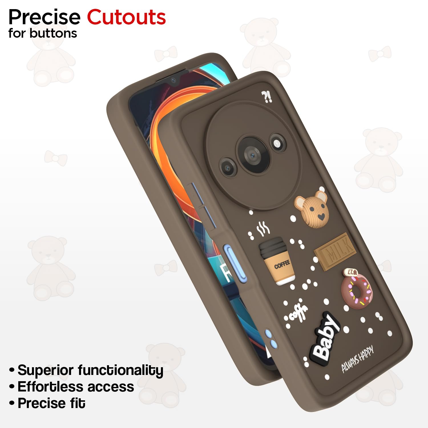 Pikkme Redmi A3 (2024)/A3x/Poco C61 brown phone cover – photo 6
