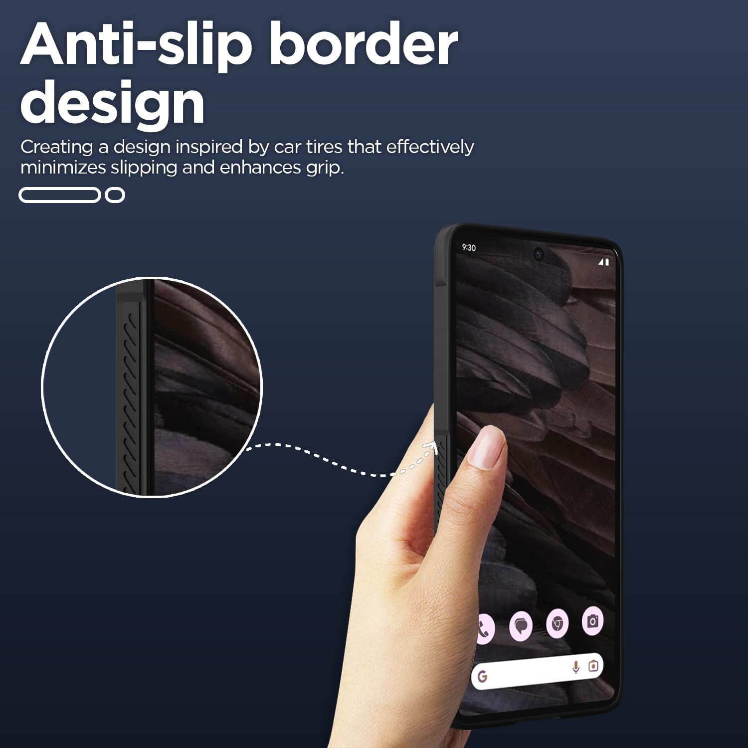 Black Liquid Silicone mobile cover for Google Pixel 7A – Pikkme – photo 3