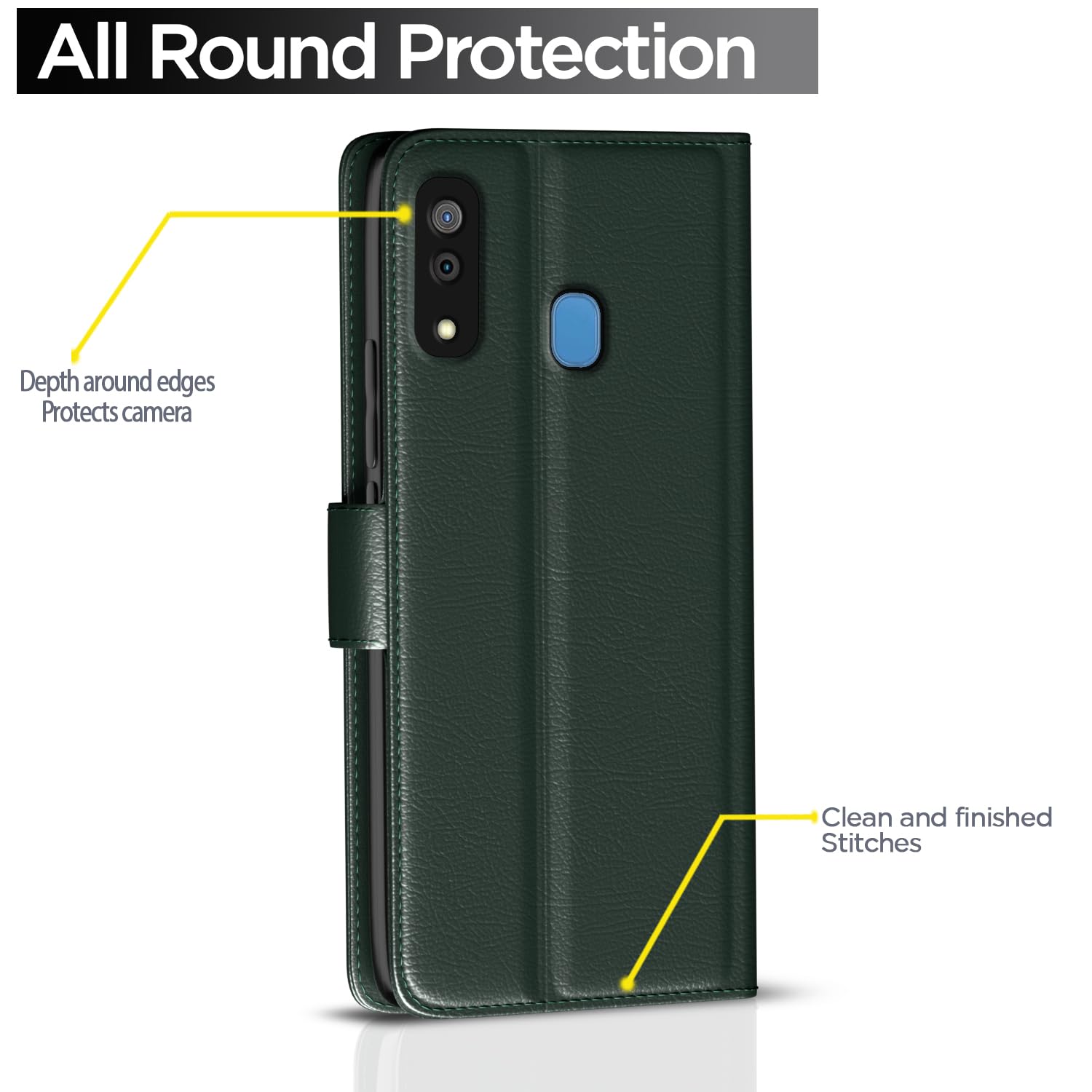 Green wallet flip cover for Samsung A30/A20/M10s – Pikkme – photo 4