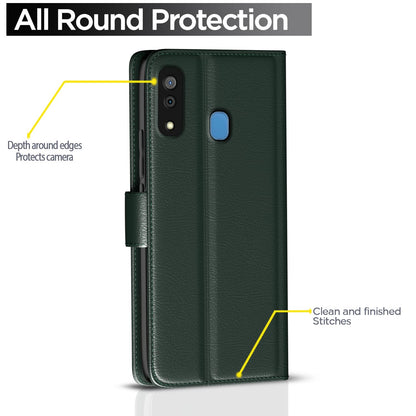Green wallet flip cover for Samsung A30/A20/M10s – Pikkme – photo 4