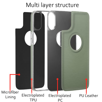 Pikkme iPhone XR Silver Electroplated Chrome Leather Back Cover (Green)