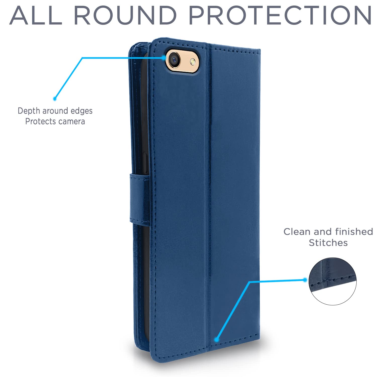 Pikkme blue Wallet wallet flip cover for Oppo F3 – photo 4