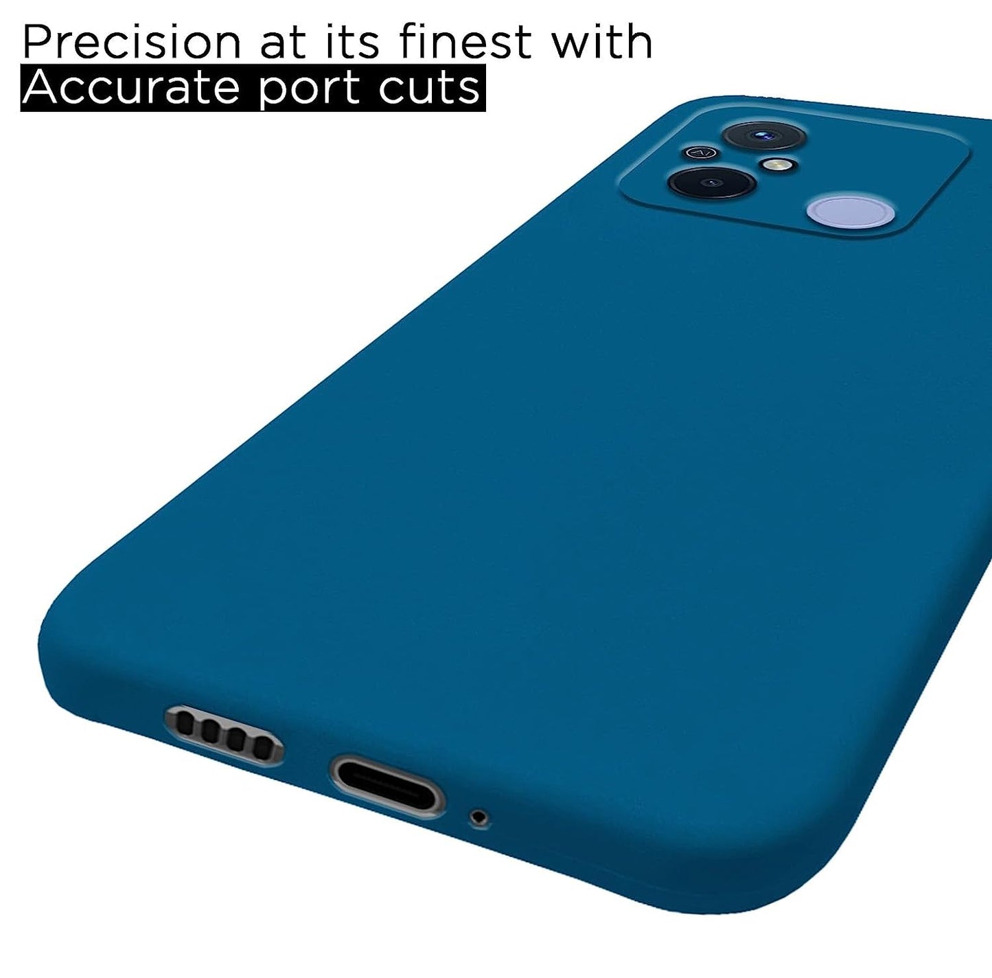 Pikkme Redmi 12C Soft Silicone Case with Camera Bumper Protection | Blue