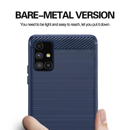 Pikkme Samsung Galaxy M51 Hybrid Carbon Fiber Back Cover | Blue