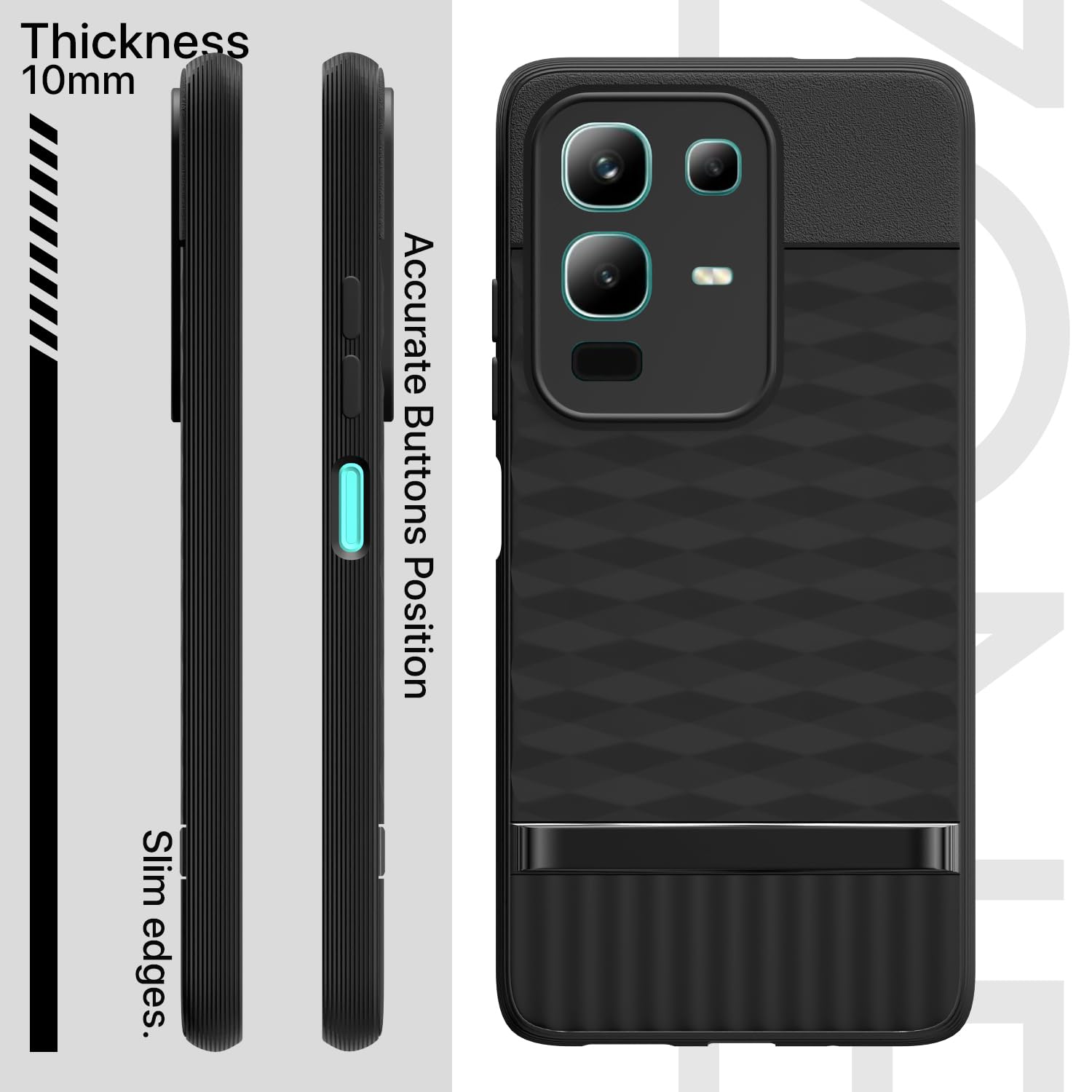 Pikkme Infinix Note 50x 5G Shockproof Soft Flexible Gencase Back cover (Black)