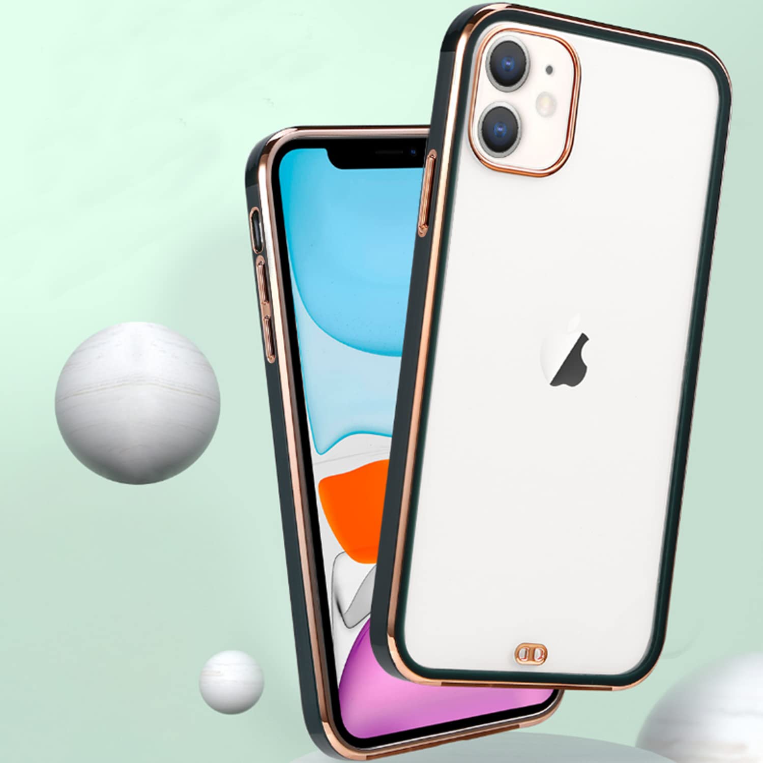 Pikkme iPhone 11  Chrome Back Cover (Black)