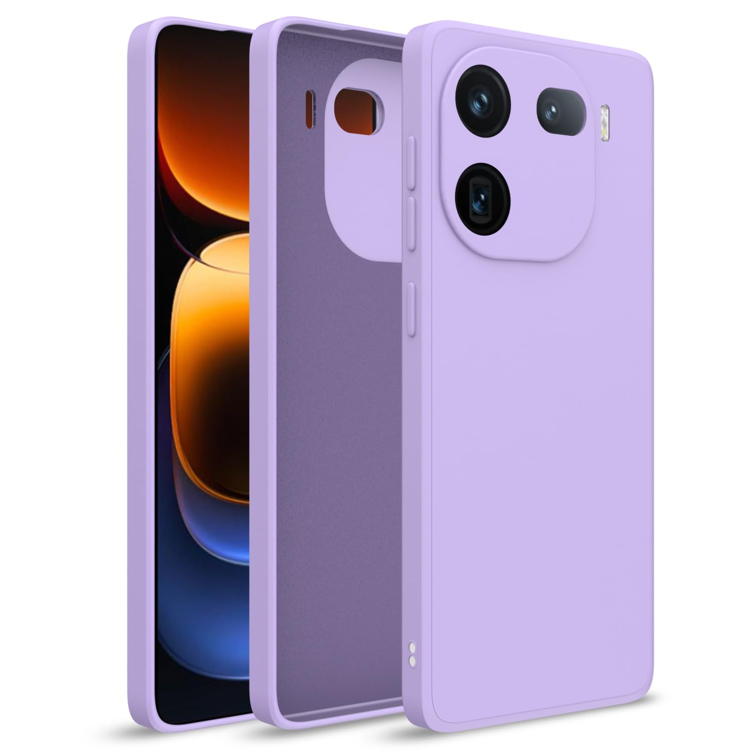 Pikkme iQOO 12 5G Soft Matte Silicone Liquid Silicone Back Cover (Purple)
