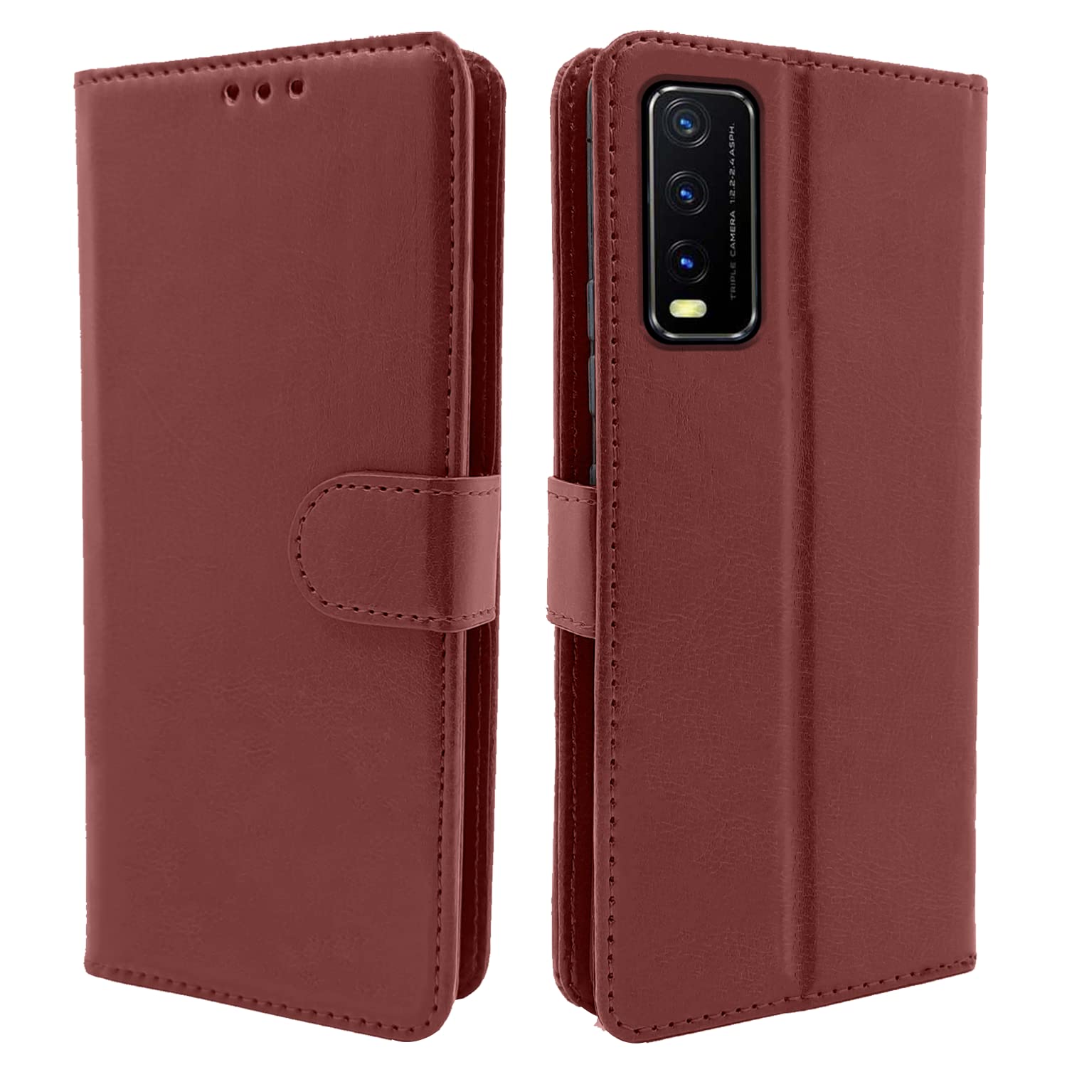 Pikkme Vivo Y12s / Y20 / Y20i / Y20G  Vintage Flip Cover | Brown