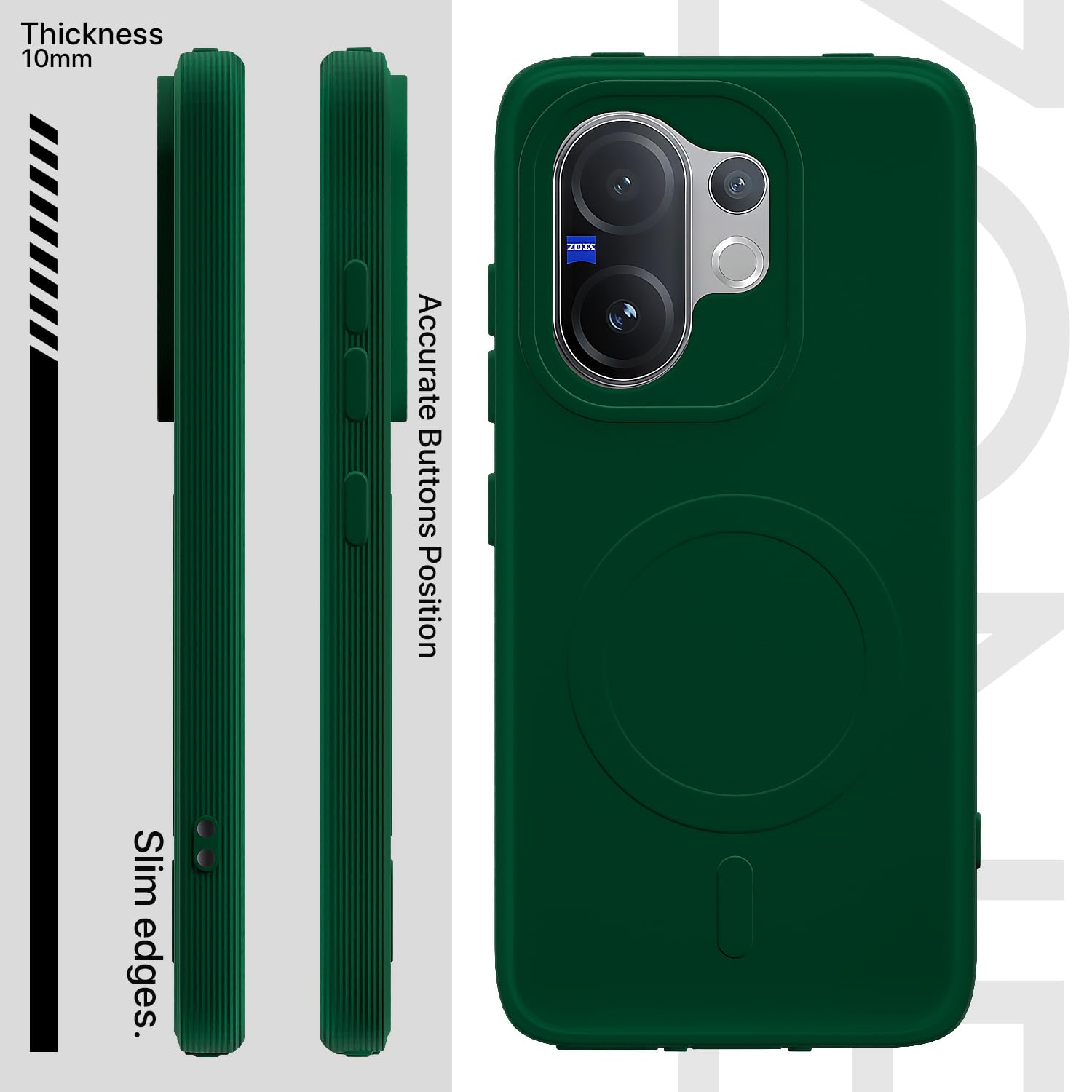 Pikkme green MagSafe mobile back cover for Vivo V60/V60e 5G/T4 Pro – photo 3