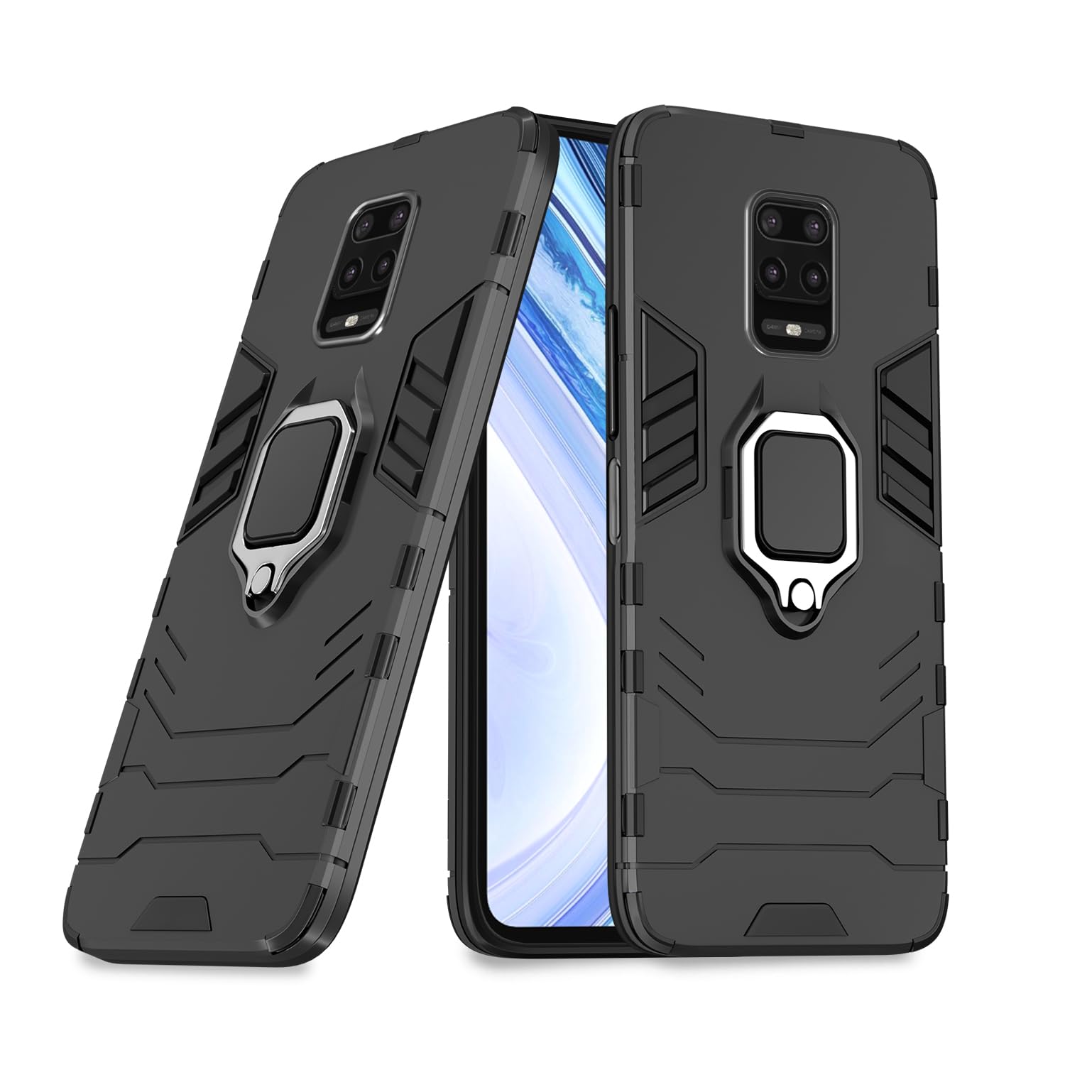  Redmi Note 10 Lite/Redmi Note 9 Pro/Note 9 Pro Max D5 Tough Armor Back Cover - Black