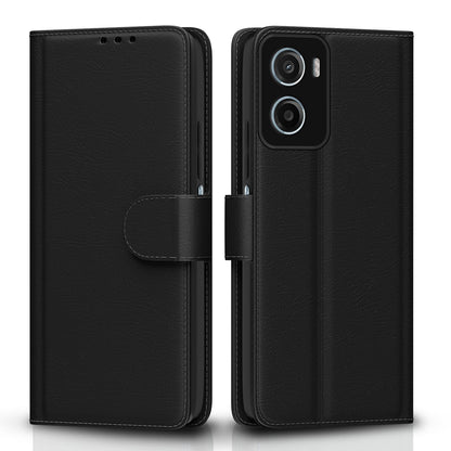 Pikkme Motorola Moto G05 Premium Leather Finish Vintage Flip Cover (Black)