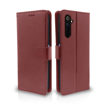 Pikkme Realme 6 Vintage Flip Cover (Brown)